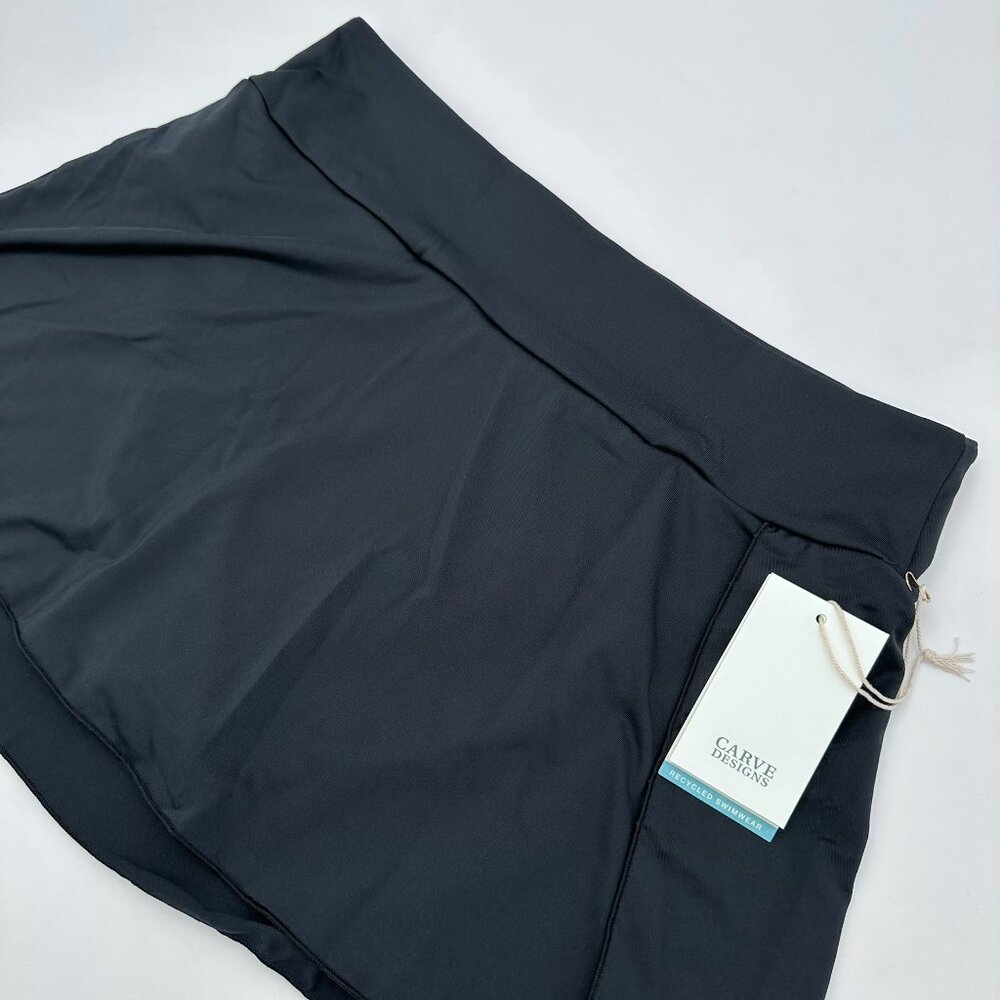 Carve Designs Women's Malia Built In Bikini Bottom Swim Skirt Size Medium, Black